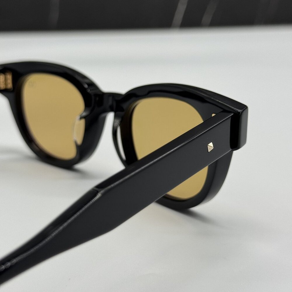 NEW VALENTINO VLS-163A BLACK BROWN ROUND SUNGLASSES VALENTINO - Picture 6 of 10
